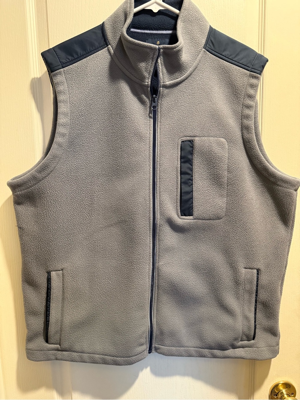 Brooks Brothers Gray Fleece Vest with Navy Trim